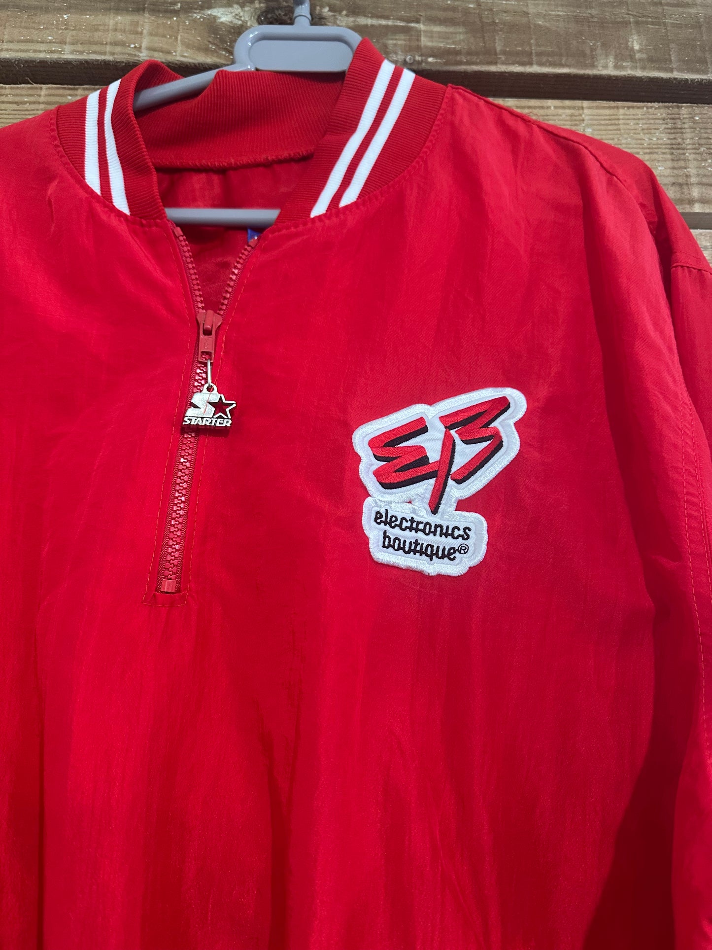 Vintage 90s 1/4 zip Starter windbreaker/ shell jacket. Size XL. Festival. USA.