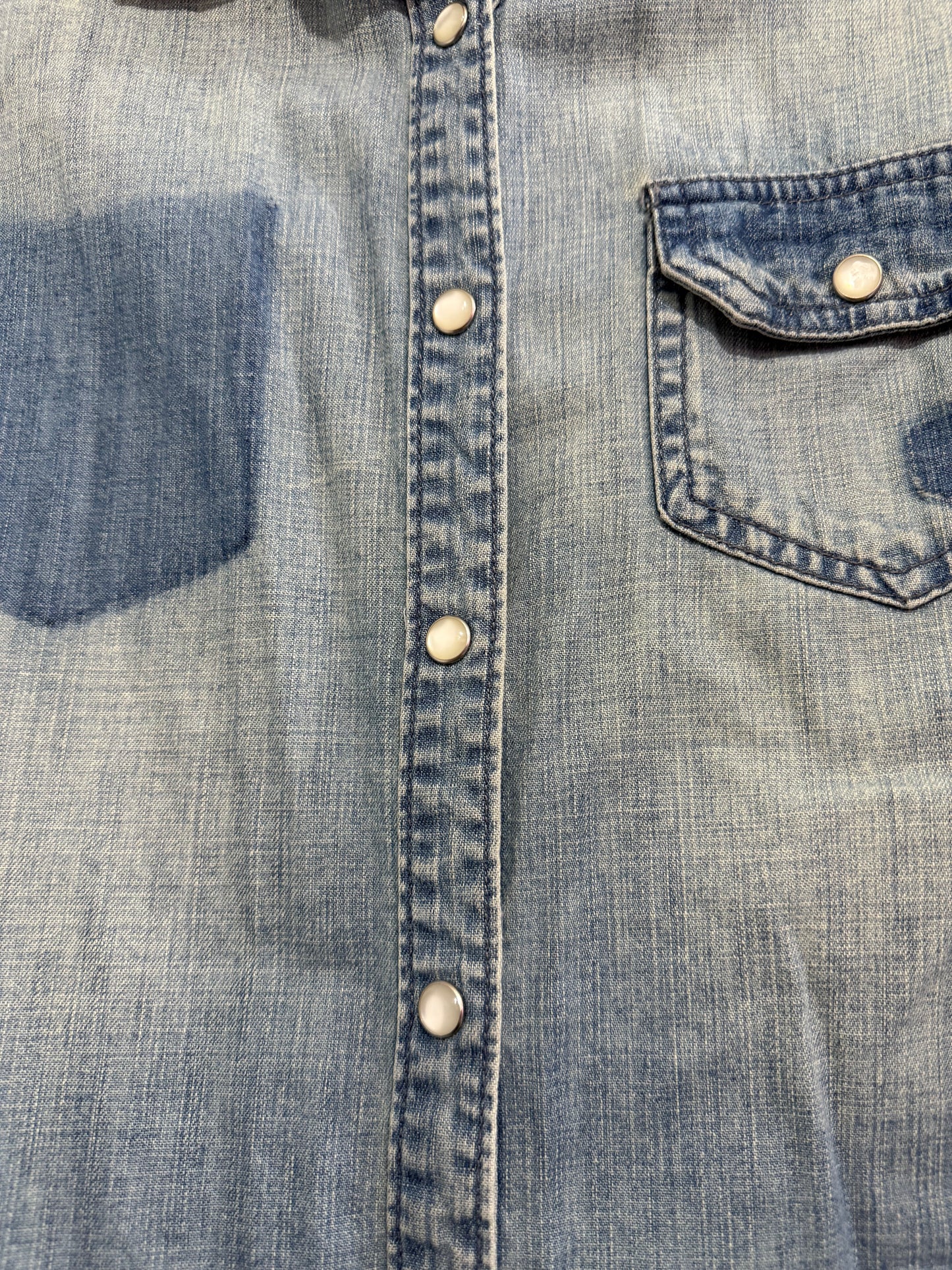 Fat face denim button up blue shirt. Size 10