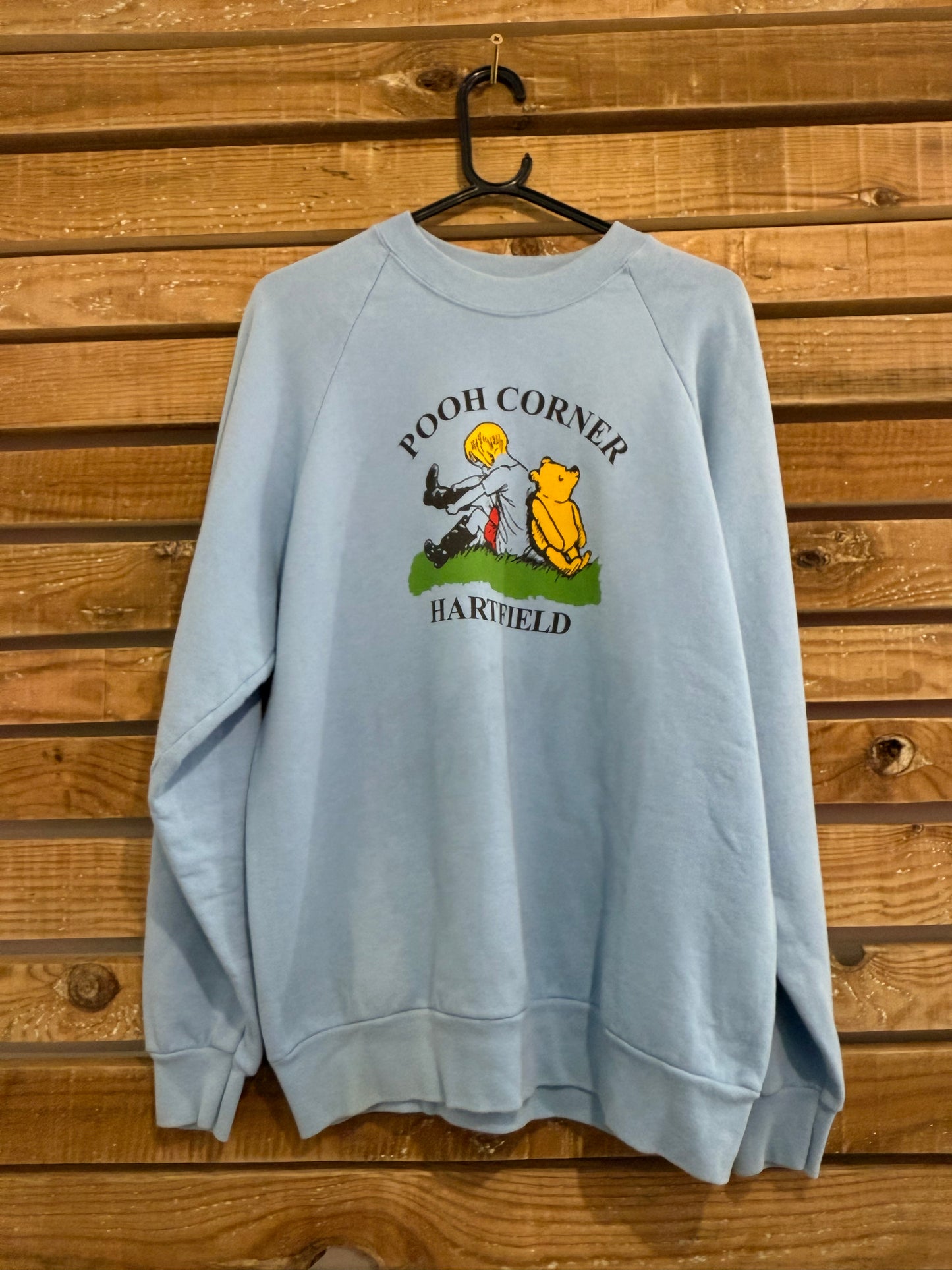 Vintage RARE Y2K Disney Winnie the Pooh Corner sweater. USA. Size Large. Blue