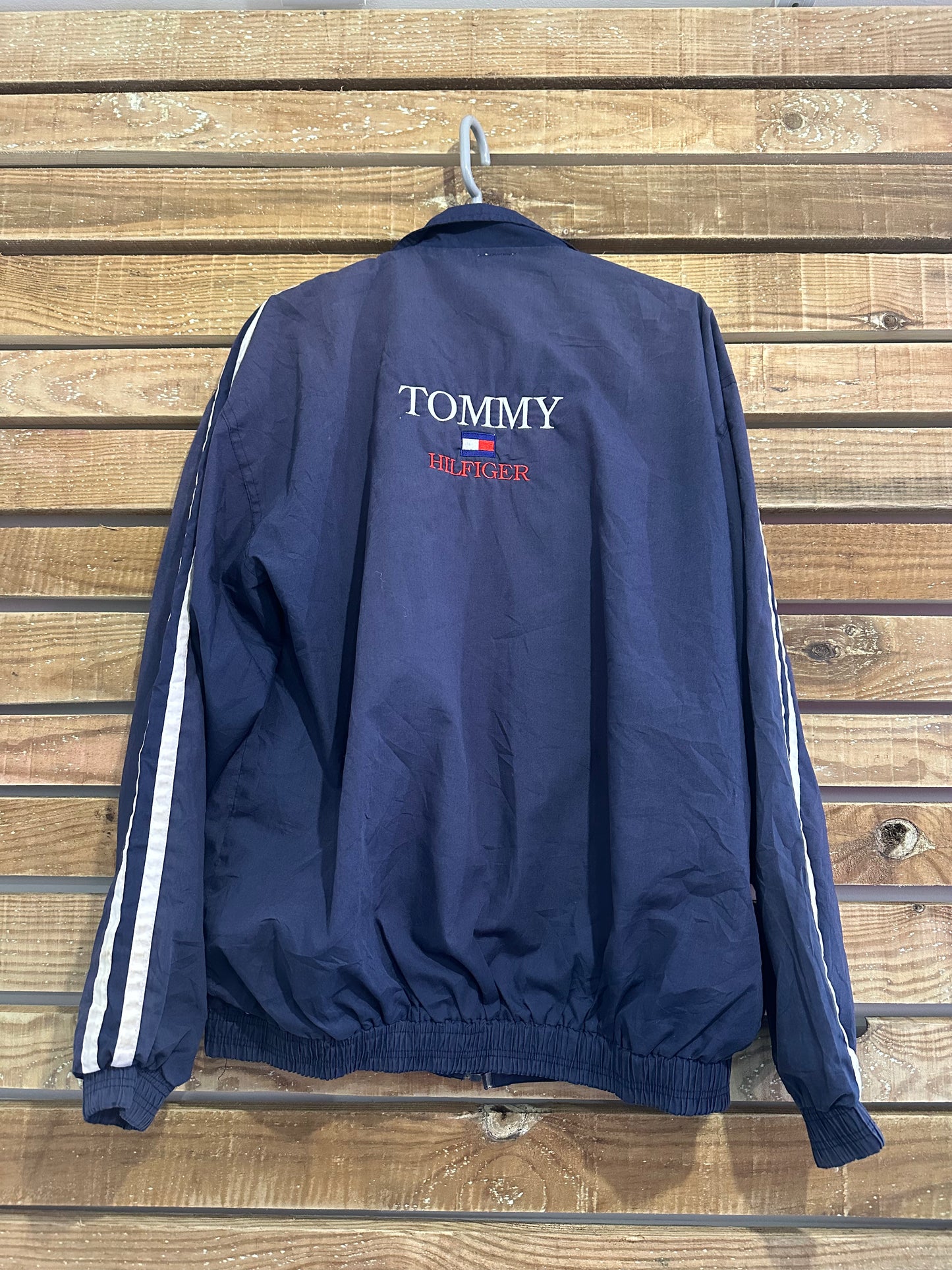 Vintage 80s Tommy Hilfiger spell-out Zip up Harrington Jacket. Sports/ Golf/ Festival.