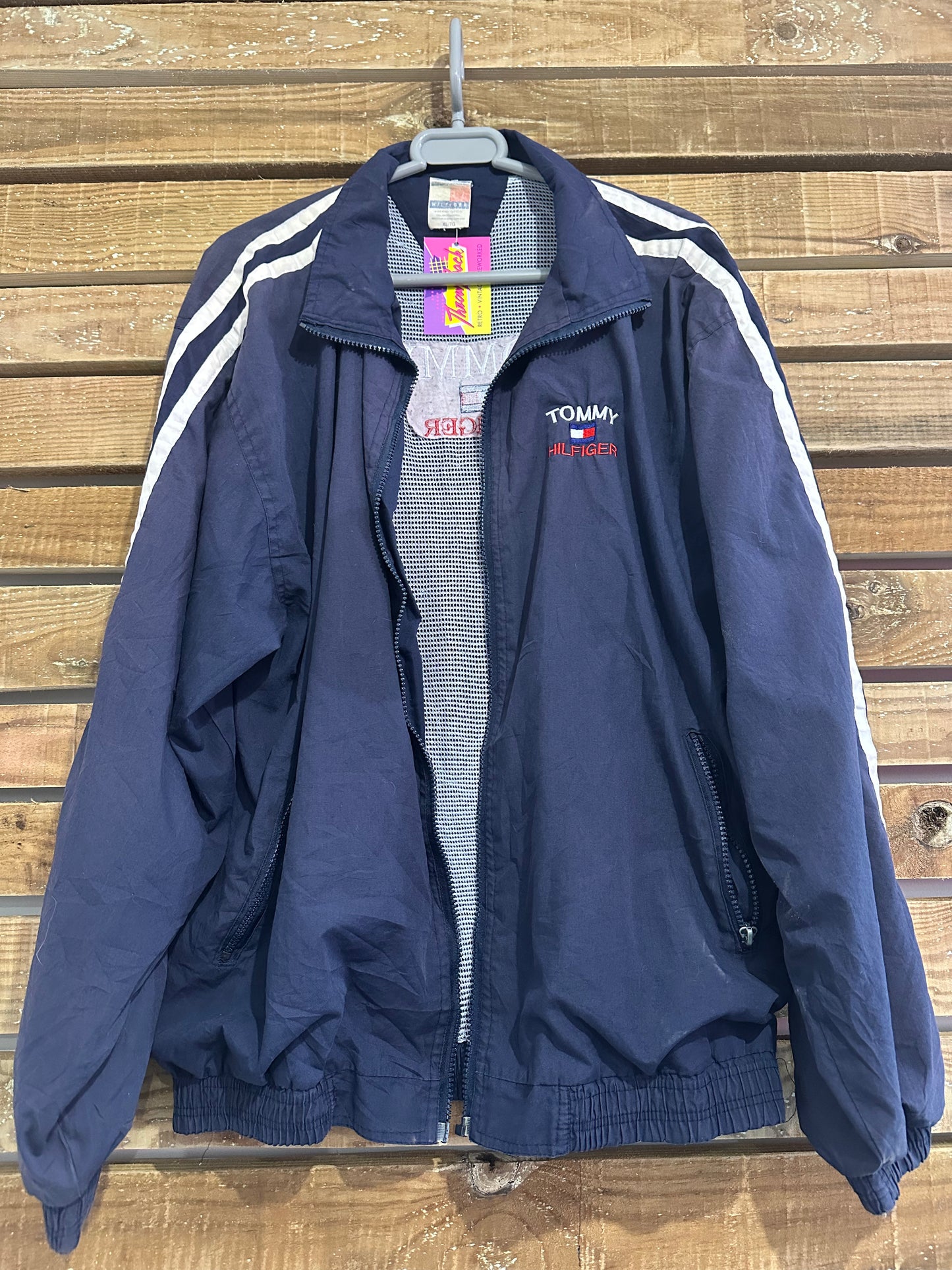 Vintage 80s Tommy Hilfiger spell-out Zip up Harrington Jacket. Sports/ Golf/ Festival.