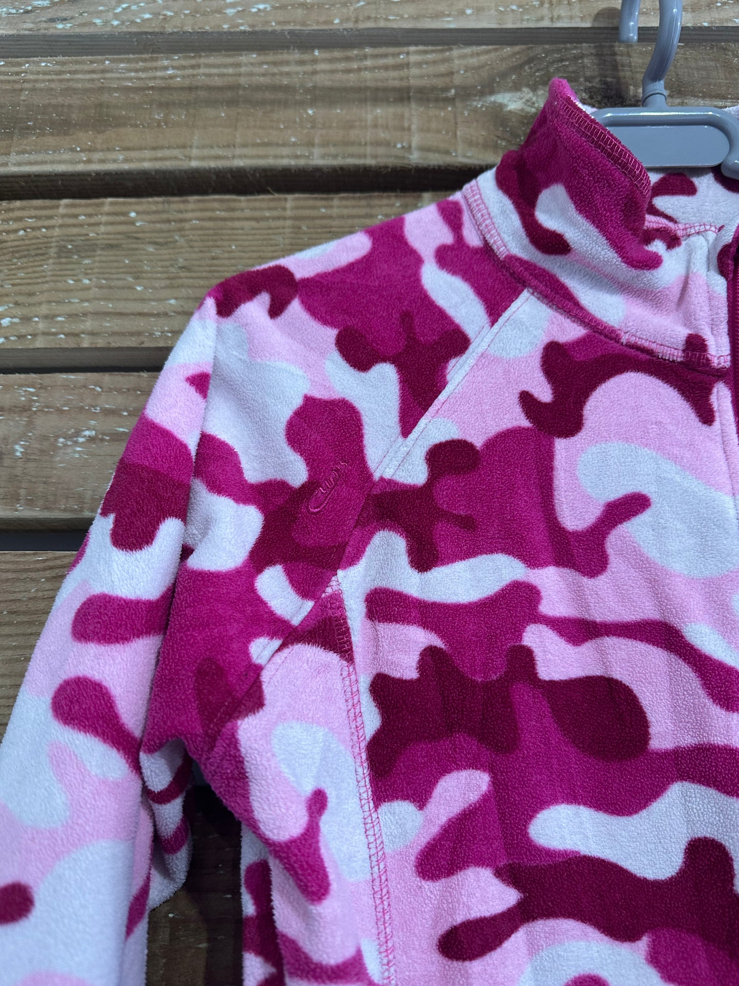 Vintage 90s camo patterned fleece. Zip up. Size Small.