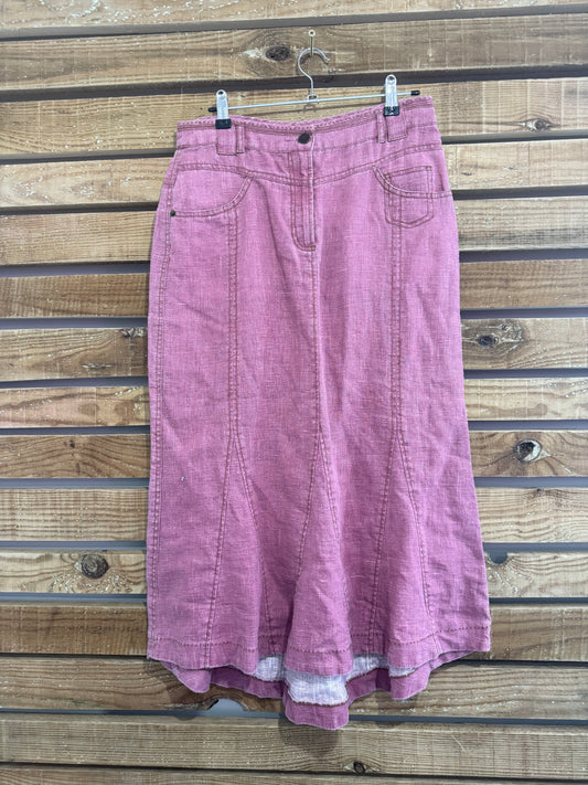 Vintage Y2K Sandwich linen fishtail maxi skirt. Size UK10. Summer.