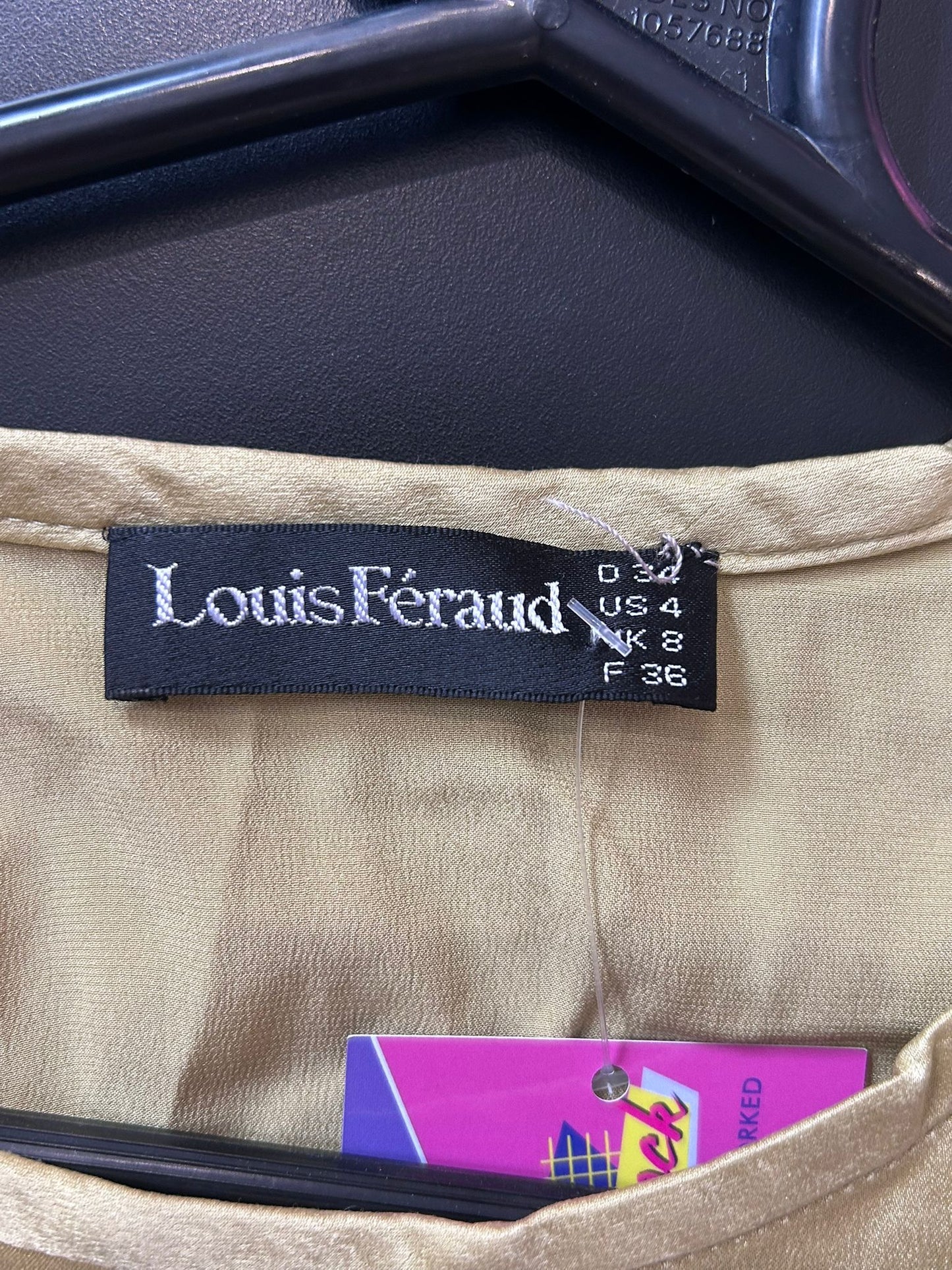 Vintage 80s Louis Féraud silk sleeveless top. Size UK8