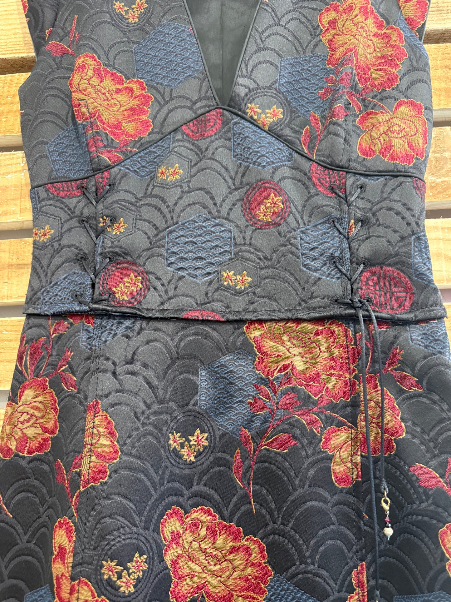 Vintage Y2K Karen Millen oriental style corset evening dress. Size UK10. Wedding/Party/Evening.