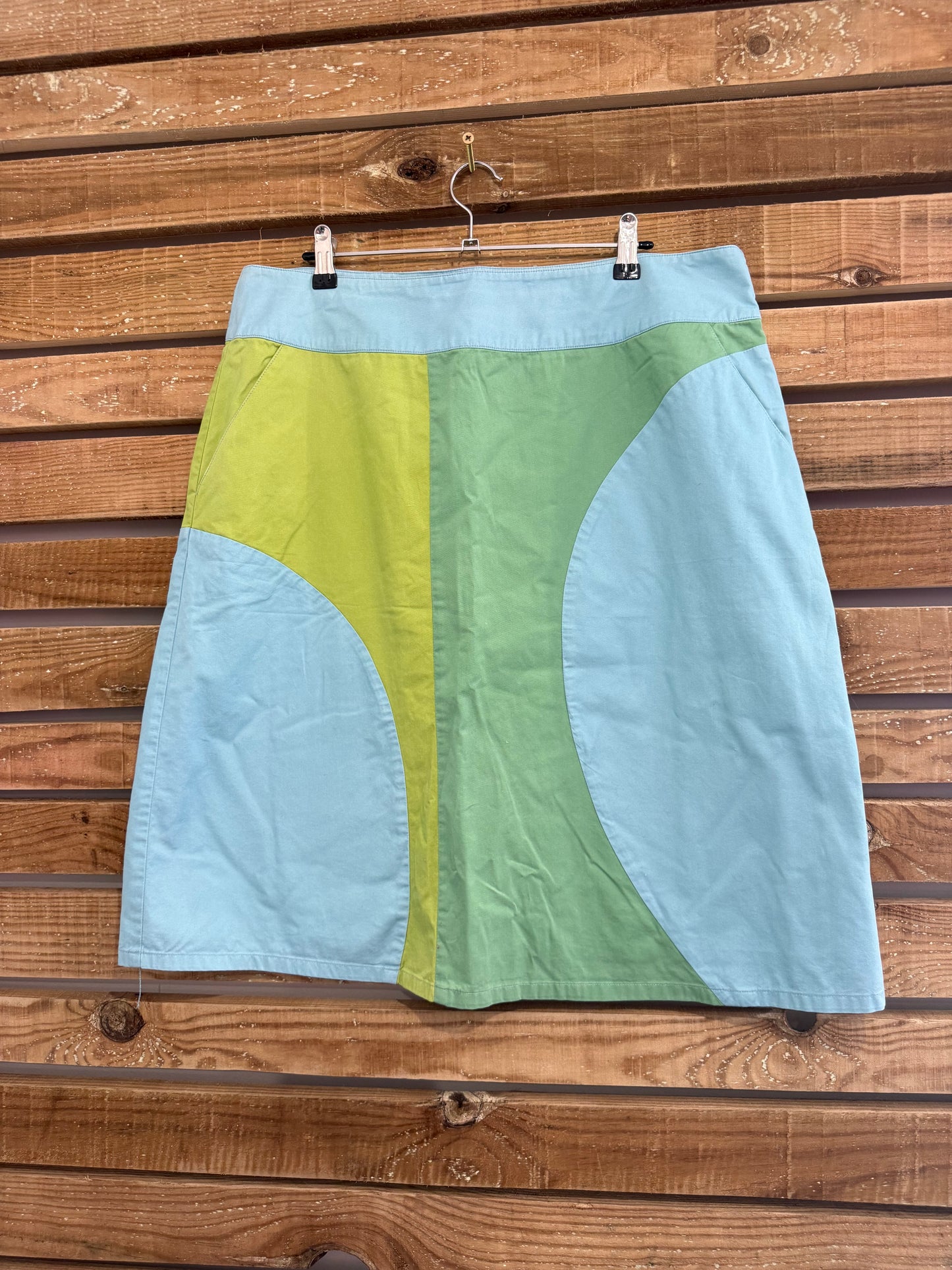 Boden colourblock A-line 100% cotton skirt. Size UK16. Summer.