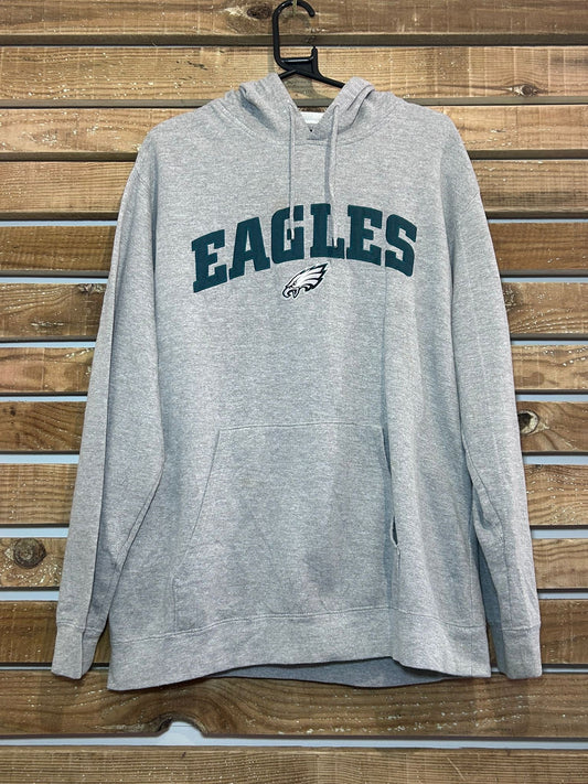 Vintage 90s NFL Philadelphia Eagles hoodie/ hooded sweater. Grey. Size Large