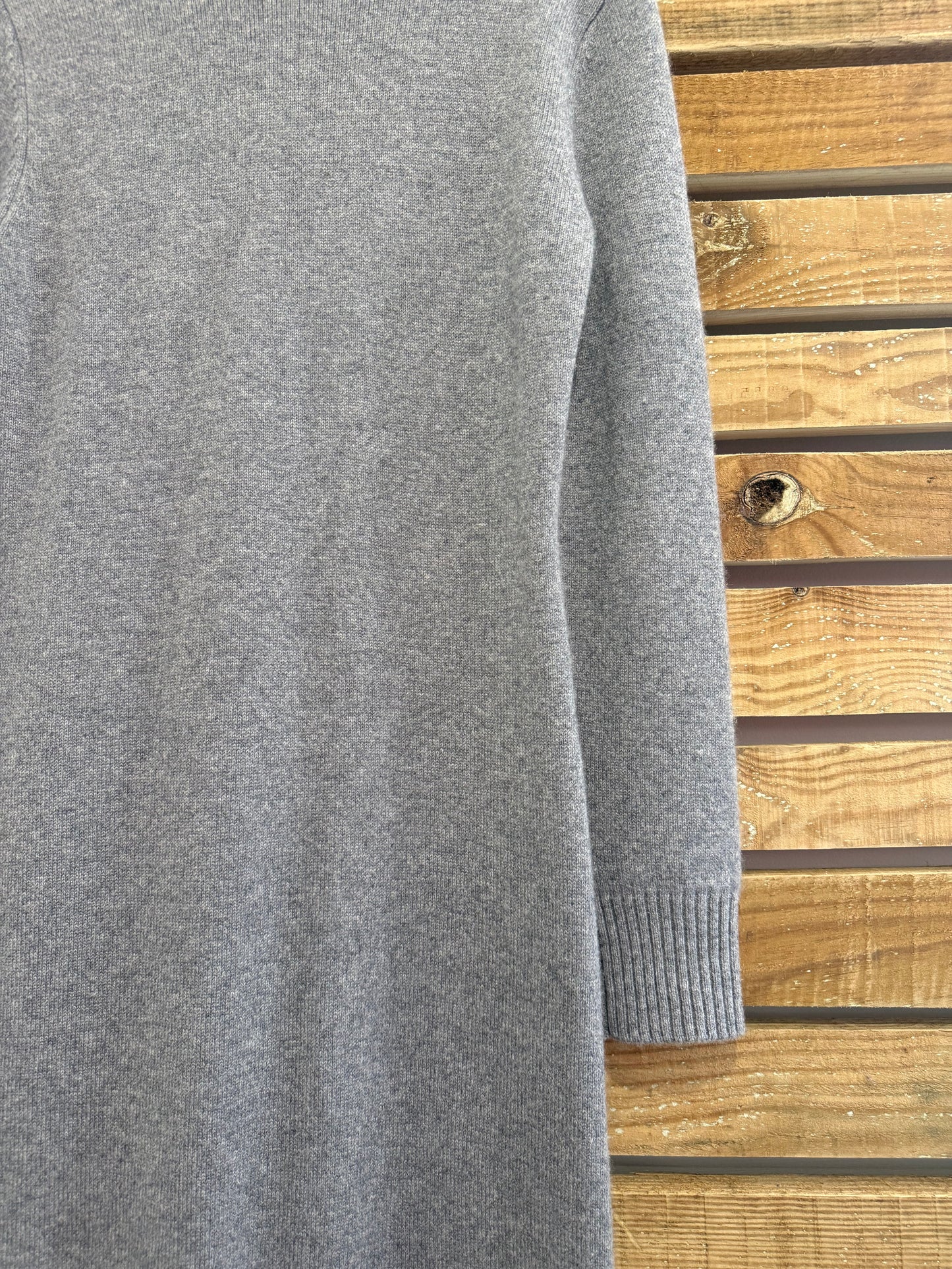 Maje Rachir Cashmere-Blend Turtleneck Midi Dress. Knitted jumper dress. Grey.