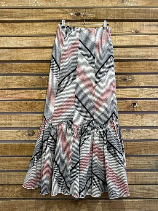 Per Una tiered ruffle patterned skirt. Christmas/ party. 28” waist. UK 8