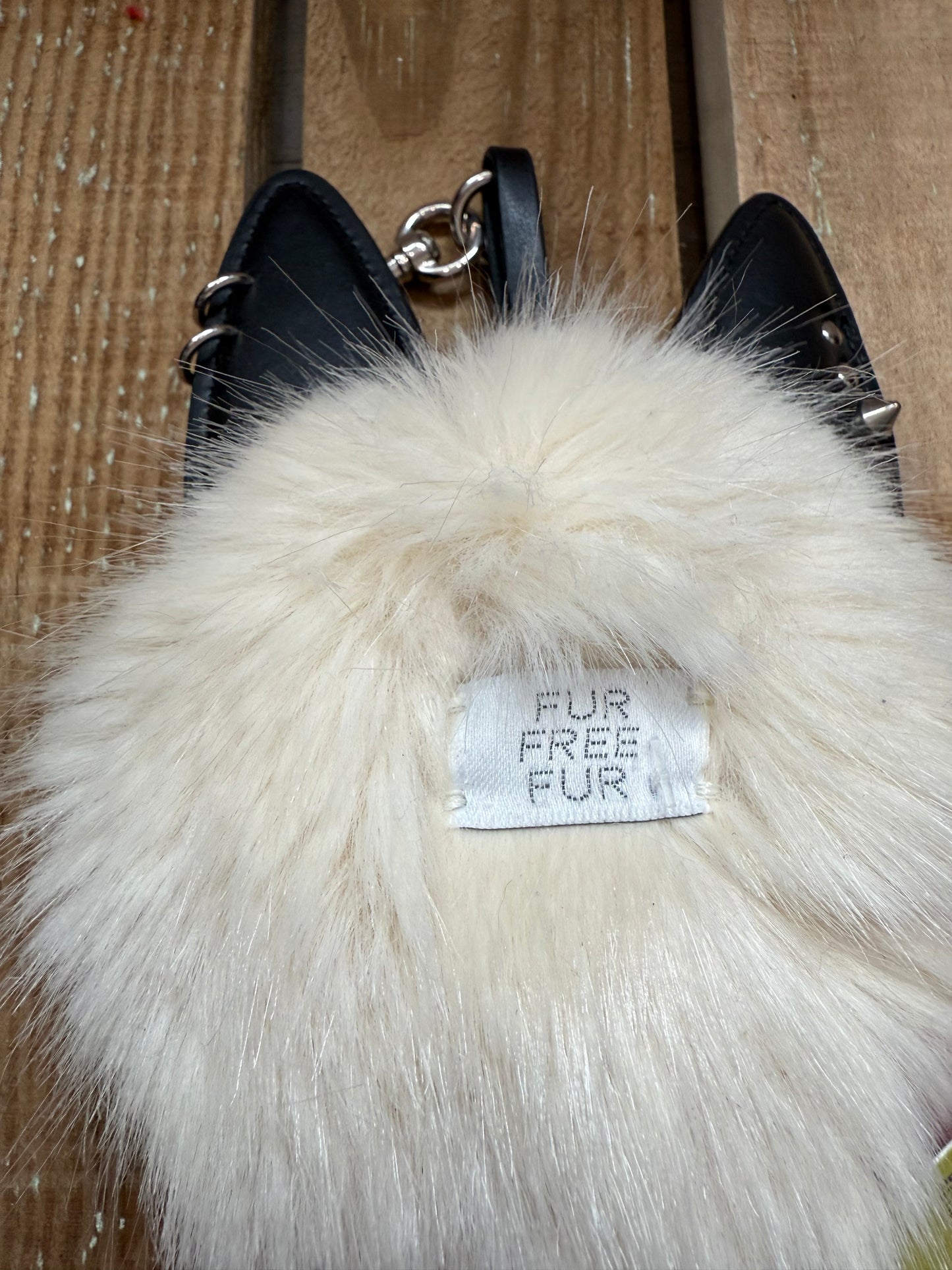 Stella McCartney faux fur fluffy rabbit/cat bag charm/ key charm. BNWOT