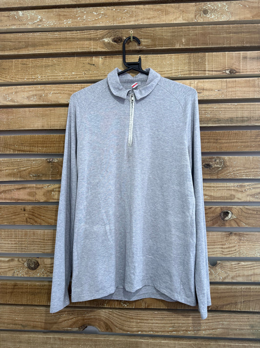 Vintage 90s Prada 1/4 zip top/ sweater. Grey. Size Medium.