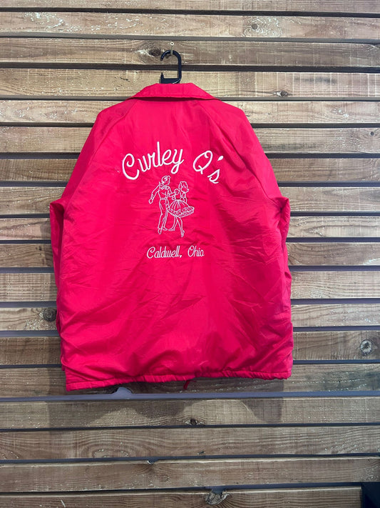 Vintage 90s Curly Q’s Varsity Jacket. 50s Style. USA College Jacket. Size Large.