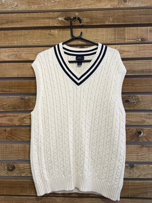 Vintage 90s Brooks Brothers 346 knitted vest jumper/ sweater. Cricket. Size XL.