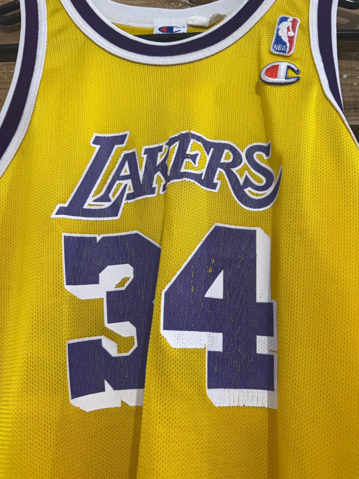 Vintage 90s Champion Lakers NBA Basketball Vest. USA. 34 O’neal. Size Small.