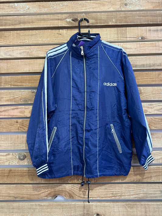 Vintage 80s Adidas zip up windbreaker/ shell jacket. Size XL. Festival.