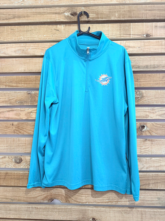 Vintage Y2K Miami Dolphins NFL 1/4 zip sweatshirt/ jacket. Size Large. USA