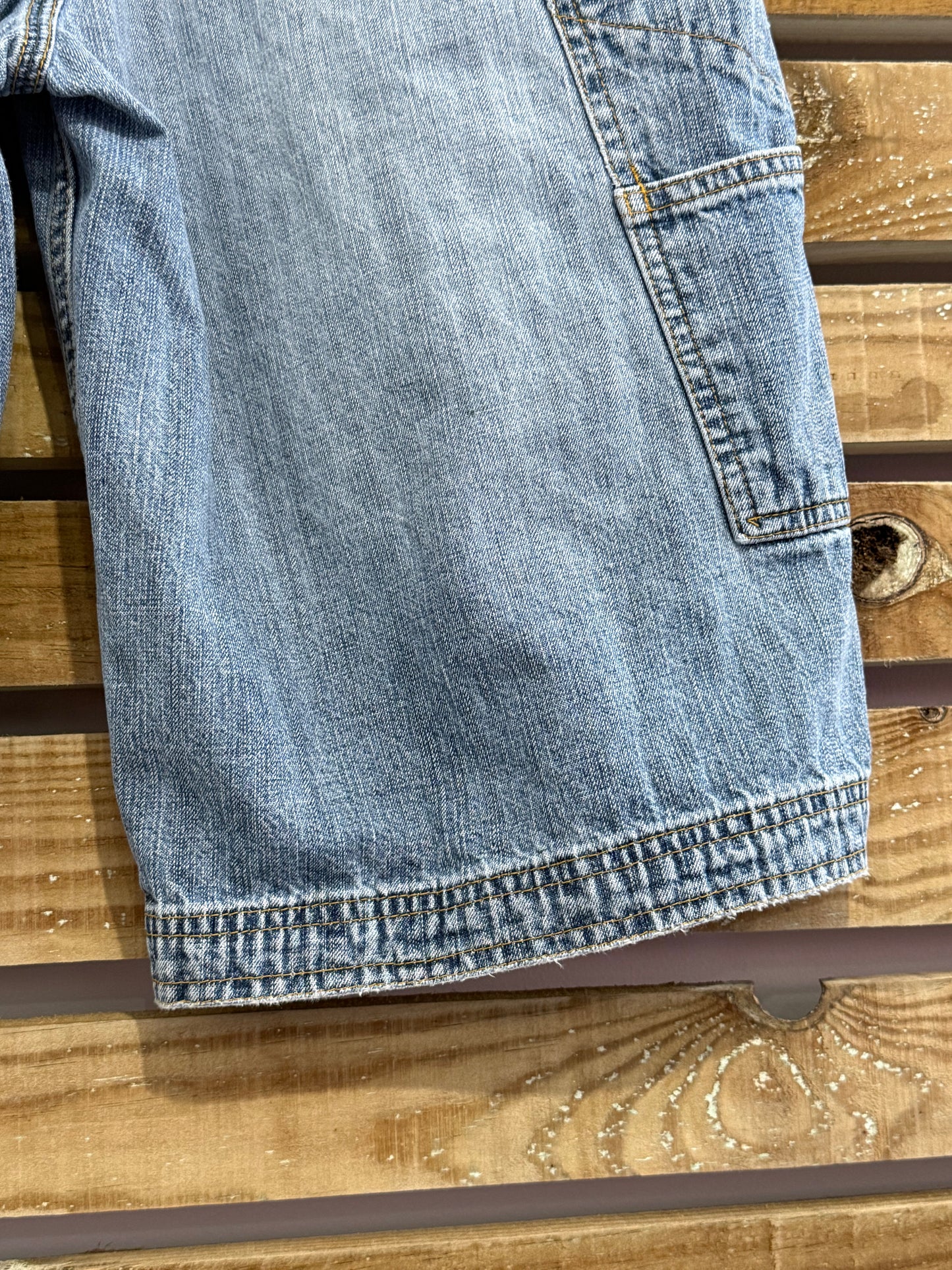 Vintage 90s Up Carpenter blue denim shorts. Jorts. Baggy/ skater. Waist 36”