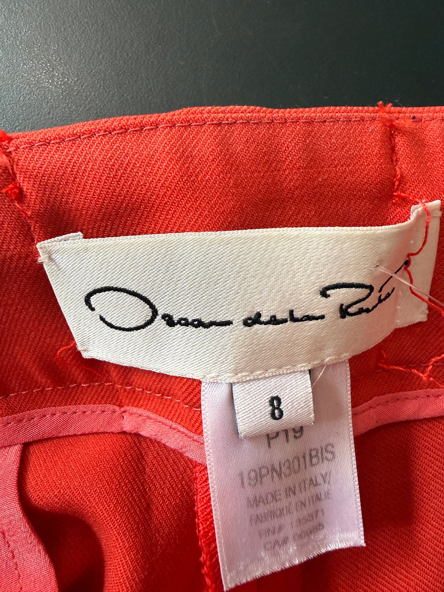 Oscar de la Renta smart suit trousers. 32” waist. US8 Size UK12. Orange. Wedding/ office.
