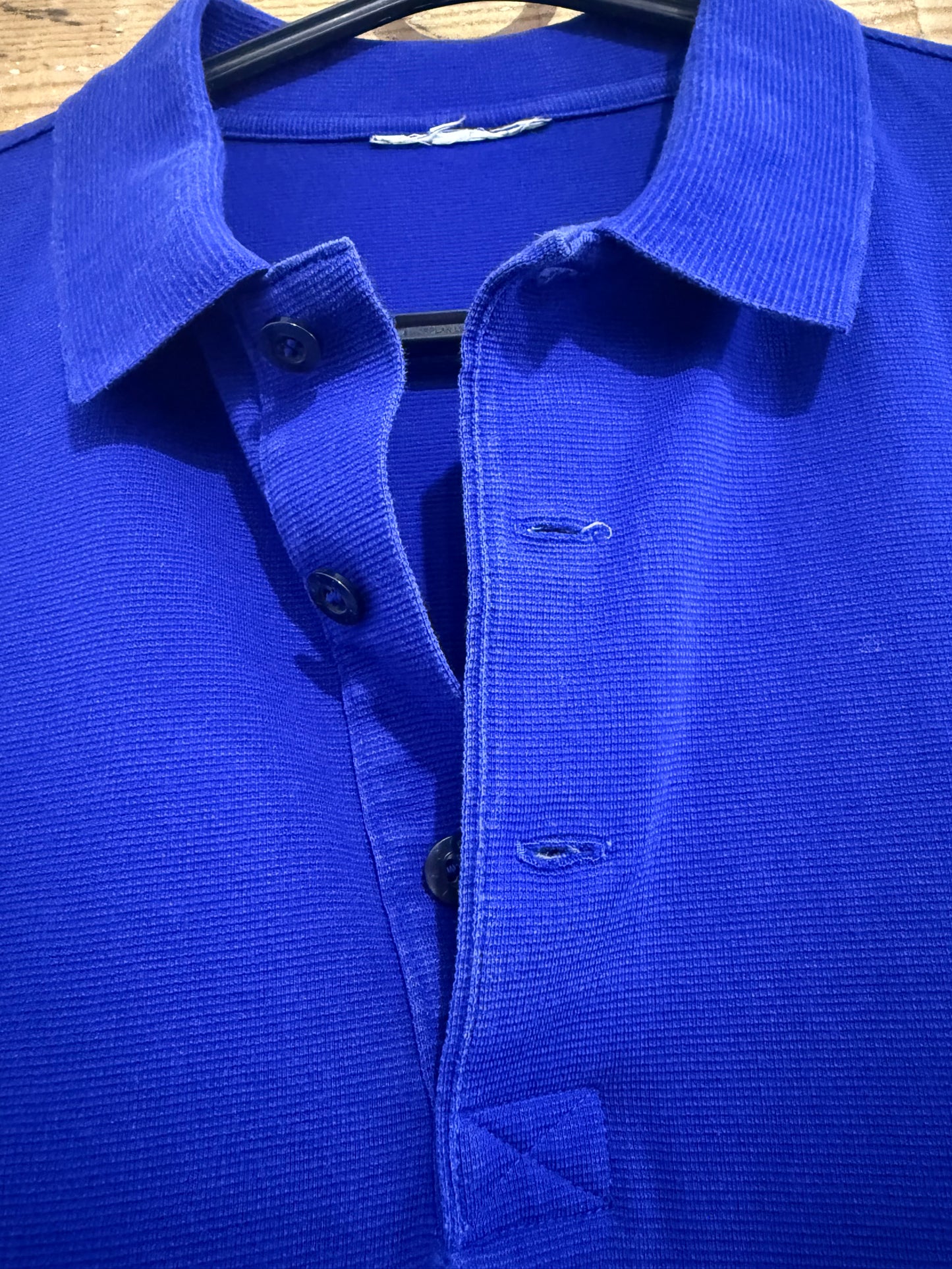 Vintage 90s Lacoste polo shirt. Blue. Size Medium. 44” chest.