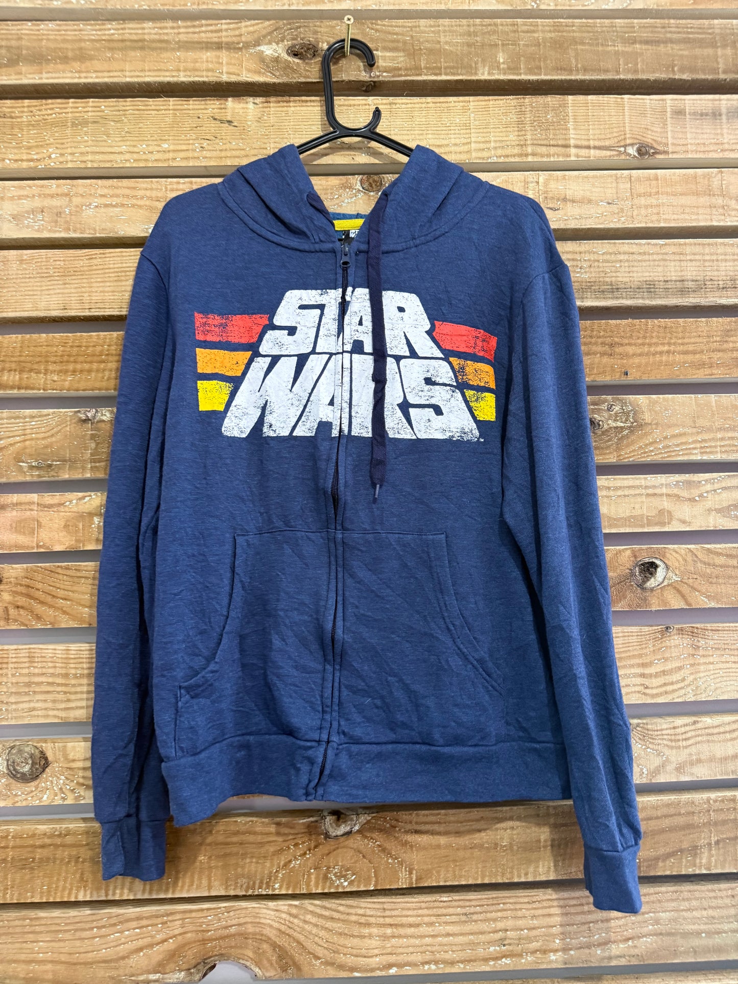 Vintage Y2K Star Wars logo hoodie. Hooded sweater. Navy. Size Medium.