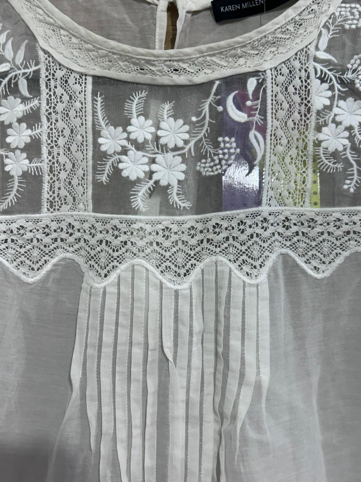 Vintage style Karen Millen embroidered hungarian peasant blouse. Size 12