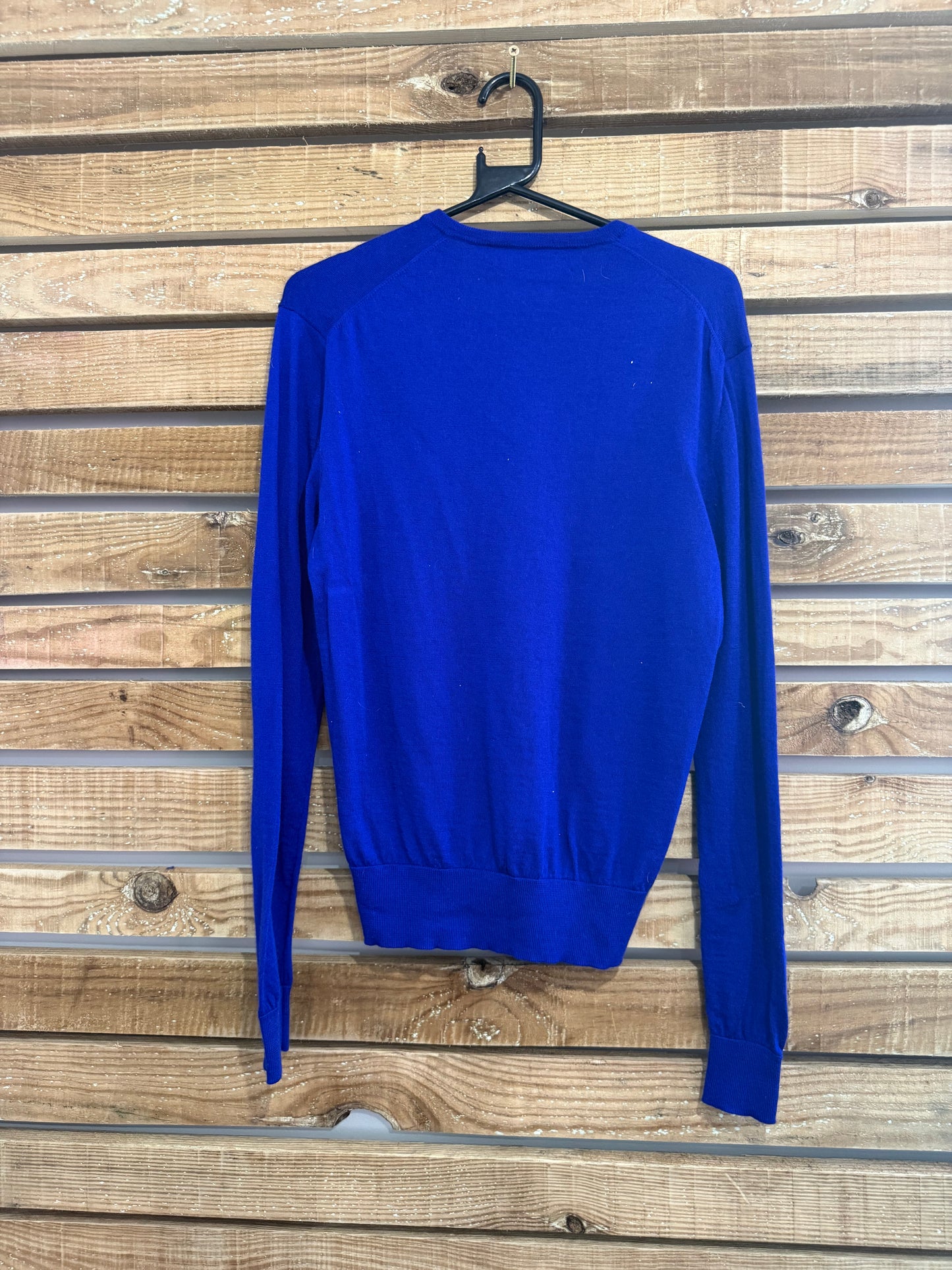 Vintage 90s Ralph Lauren V Neck jumper/ sweater. Blue. Wool. Size medium.