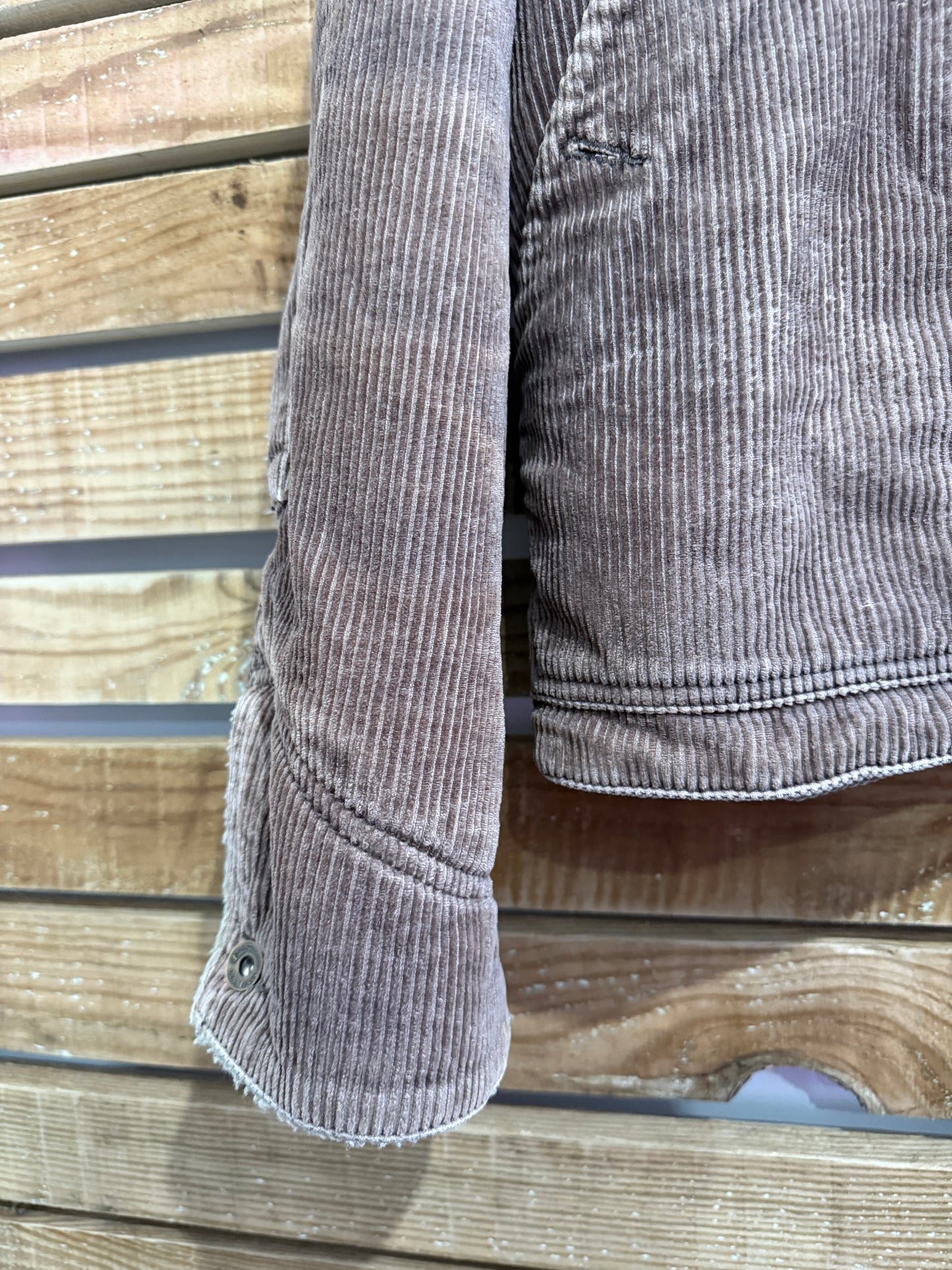 Vintage 90s Ben Sherman corduroy/cord sherpa fleece lined jacket. Brown. Size XL