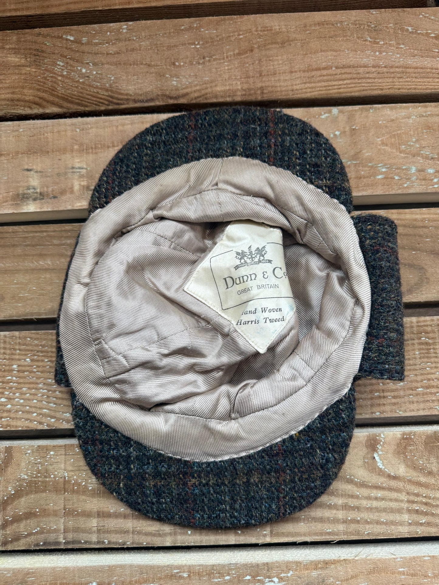 Vintage 90s Dunn & Co, Harris Tweed Deerstalker hat. Country/Goodwood