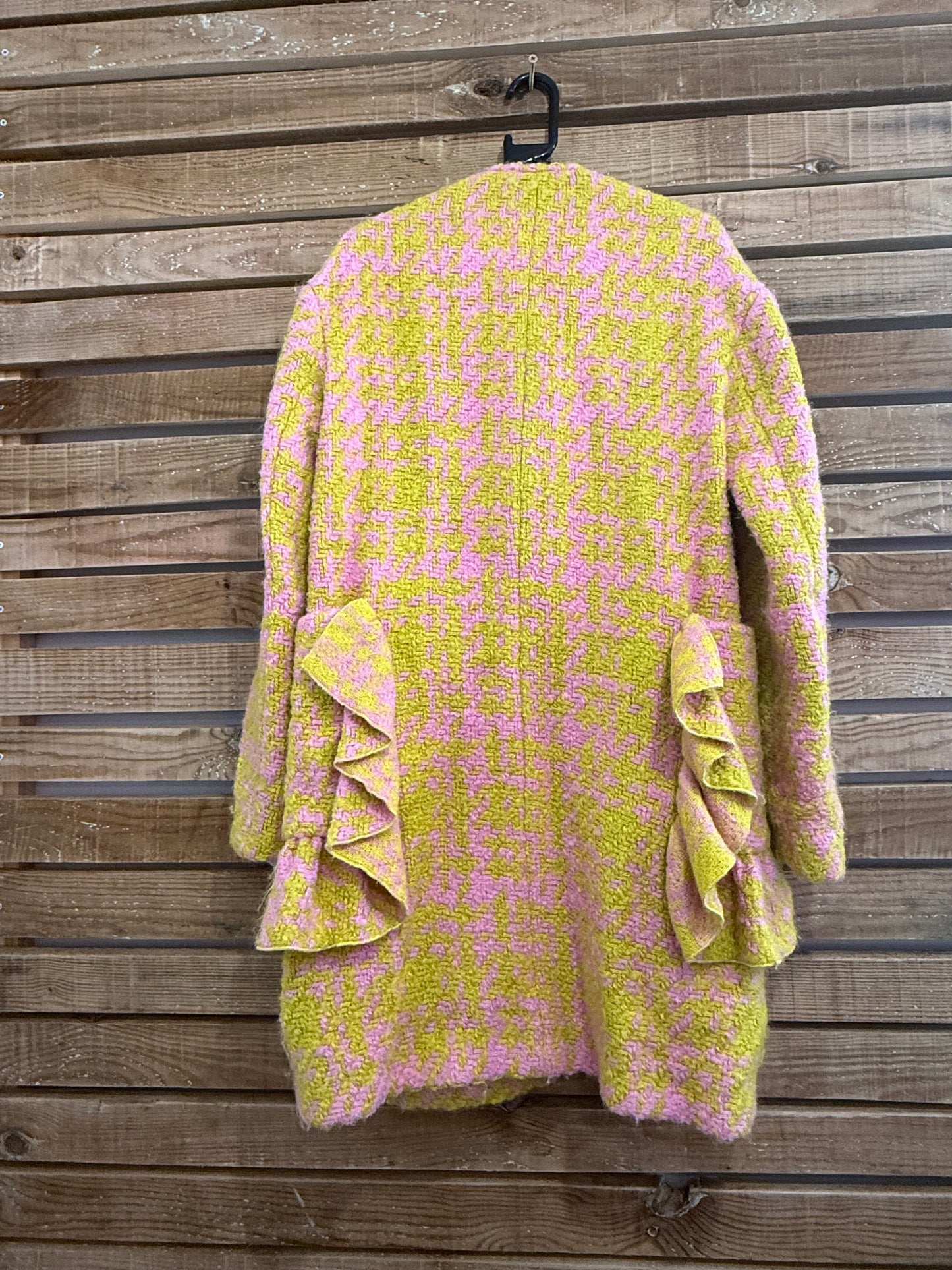 Marni RARE tweed ruffled wool Coat. 40. Free sizing.