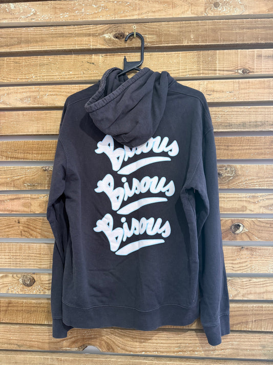 Bisous Skateboard hoodie/ hooded sweater. Black. Size Medium.