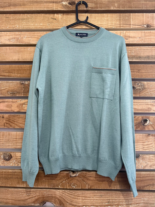 Vintage 80s Aquascutum jumper/ sweater. Blue. Size Medium.