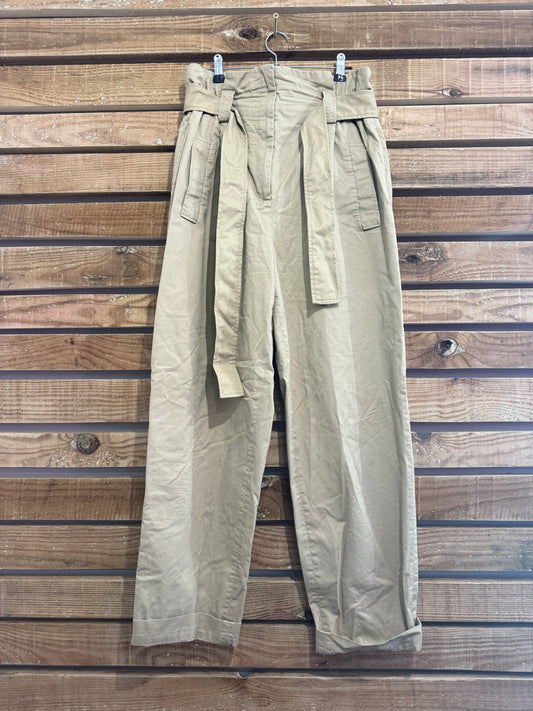 Sandro tapered beige trousers. Size UK10, 30” waist. 38 label