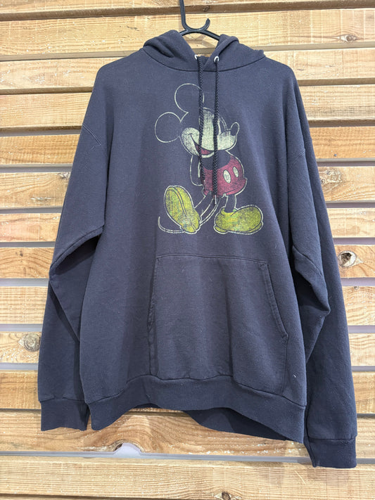 Vintage Y2K Disney Mickey Mouse hoodie/ hooded sweater. Black. Size Large