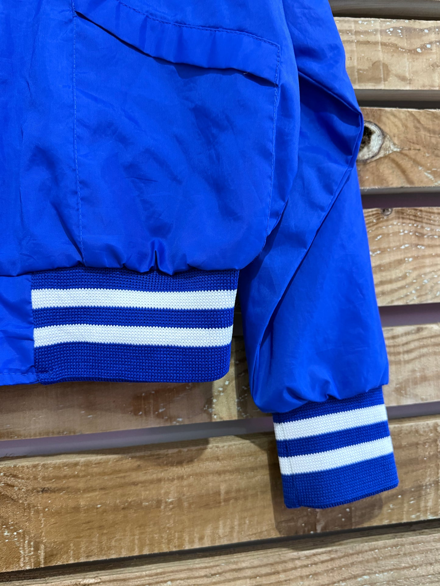 Vintage 80s satin bomber jacket. USA. Size Medium. Aristo jac. ‘Chicago Blues’ Varsity