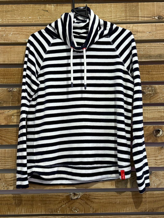 Joules velour striped funnel neck jumper/ top. Size UK10