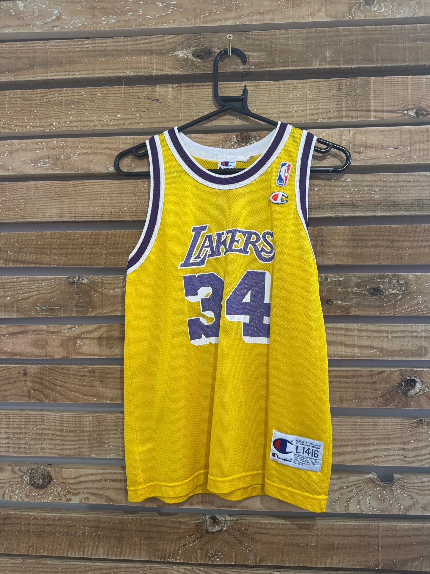 Vintage 90s Champion Lakers NBA Basketball Vest. USA. 34 O’neal. Size Small.
