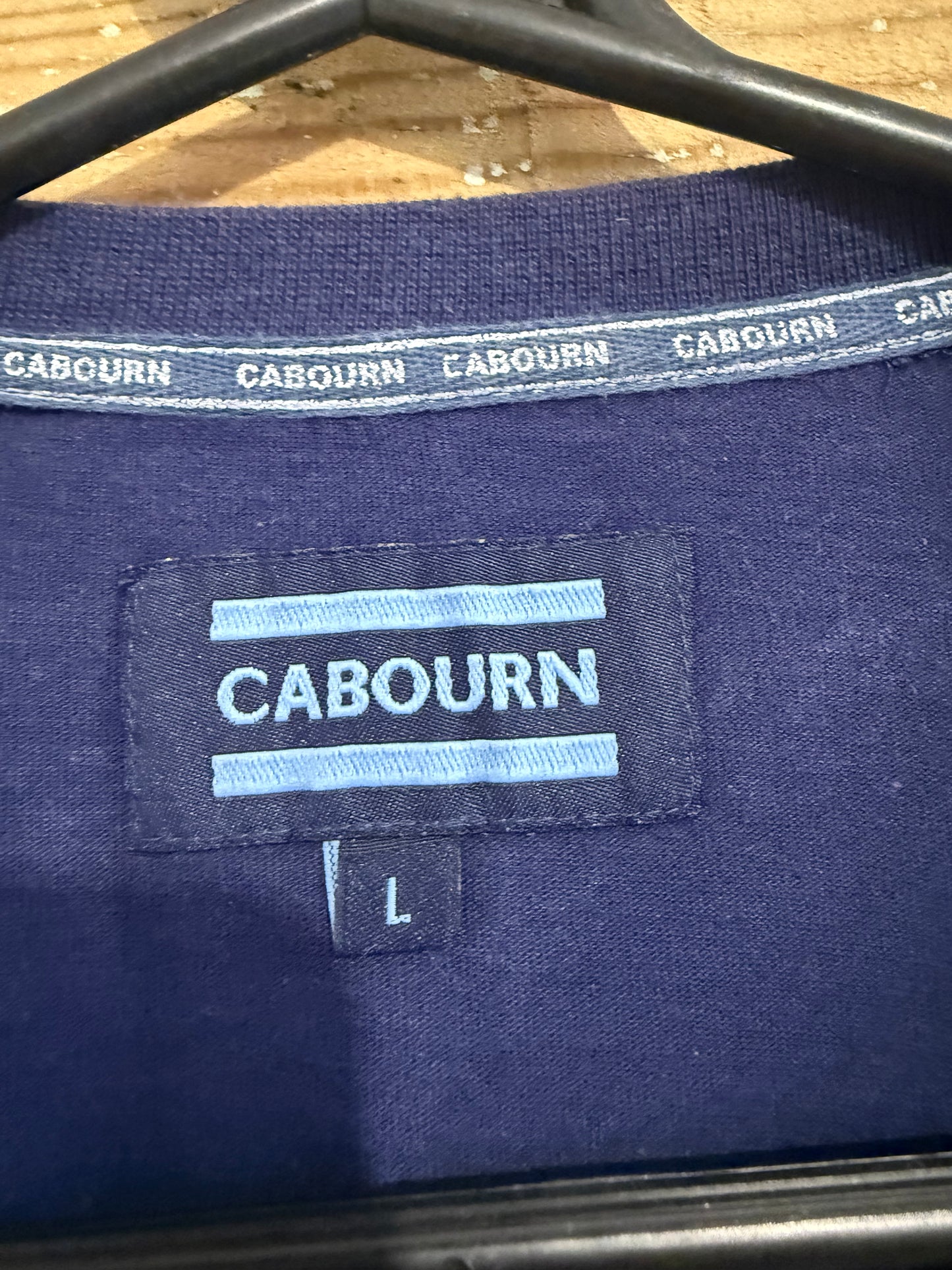 Vintage Y2K Cabourn logo long sleeved T-shirt. Blue. Size Large.