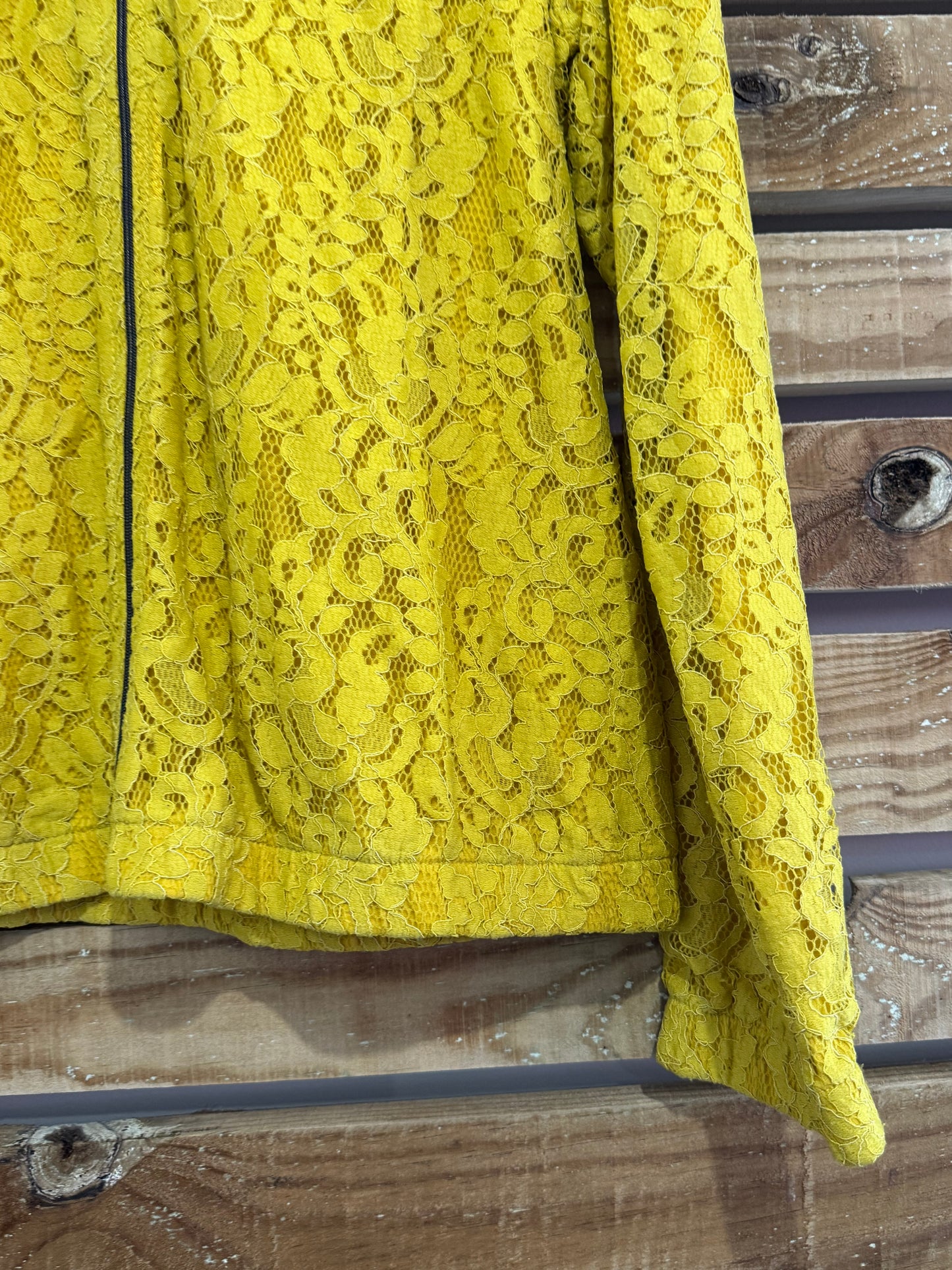Gerry Weber lace zip up jacket/ top. Free sizing. Mustard.