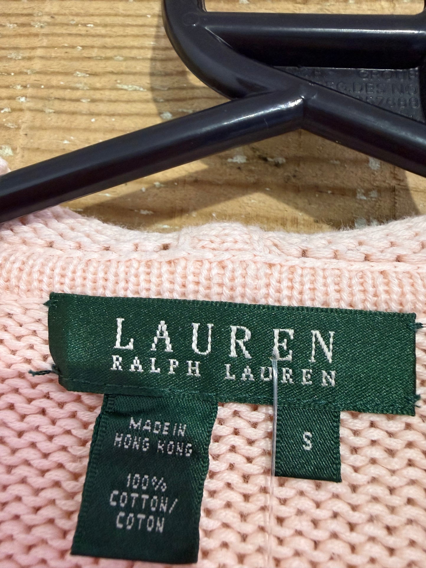 Vintage Y2K Ralph Lauren zip up knit Hoodie cardigan/ jumper. Pink. Size Small.