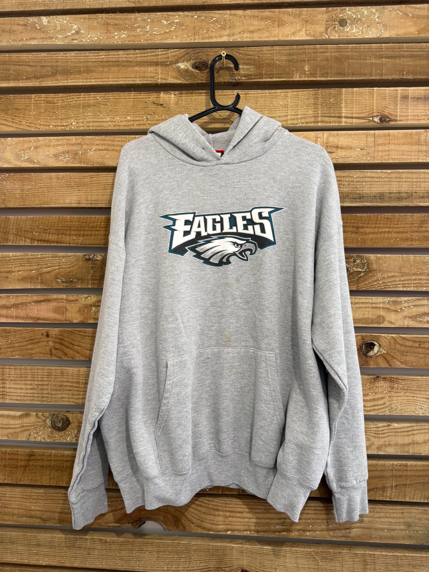 Vintage 90s NFL Philadelphia Eagles hoodie/ hooded sweater. Grey. Size XL.