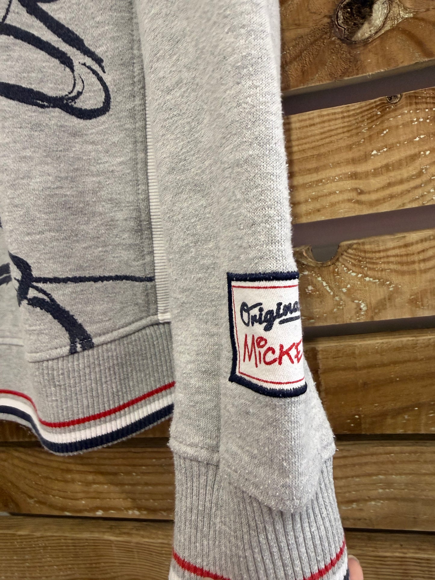 Disneyland Mickey Mouse hoodie/ hooded sweater. Grey. Size Medium.