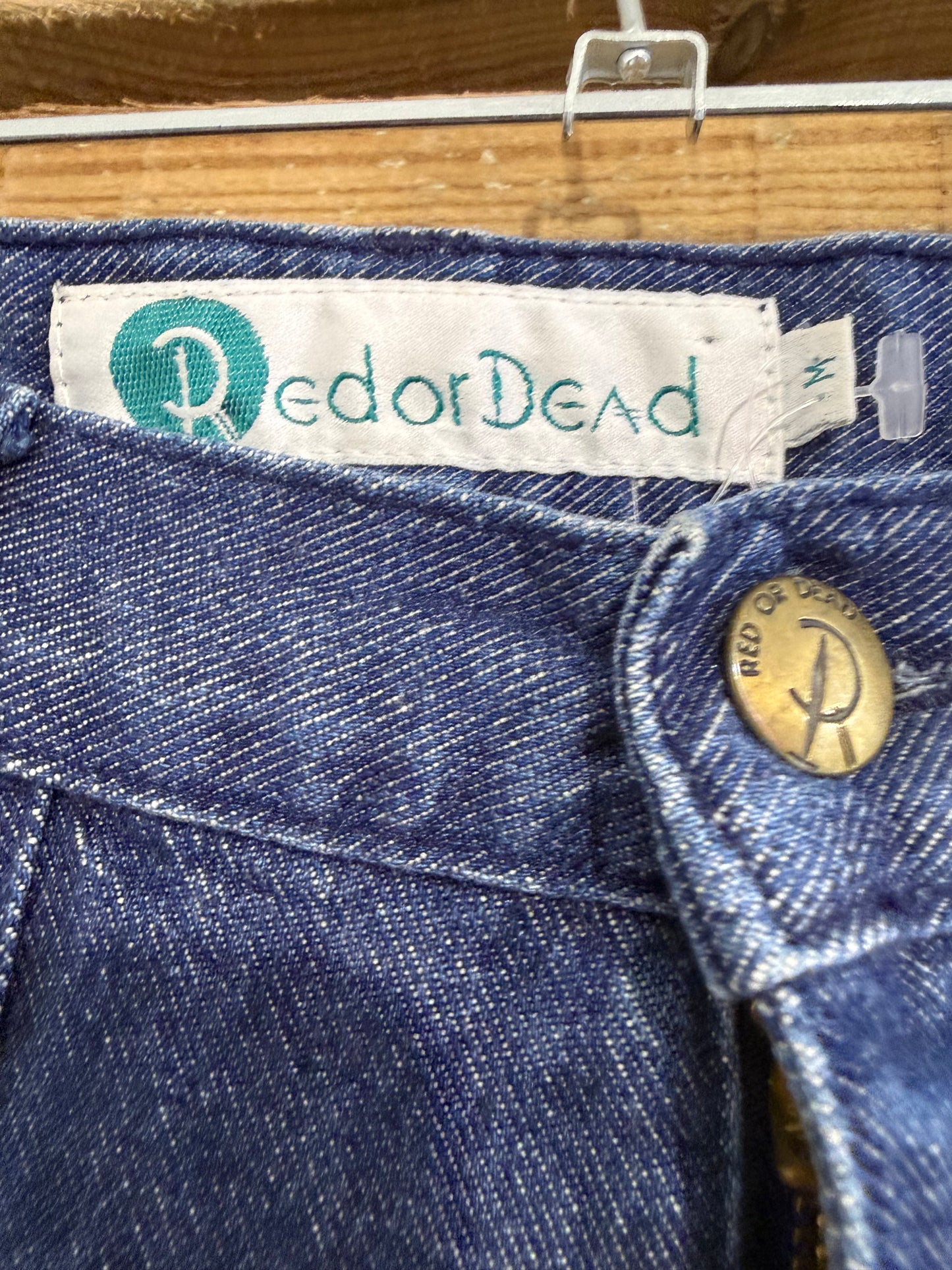 Vintage 90s Red or Dead denim shorts/ Jorts. Medium. 30” waist.