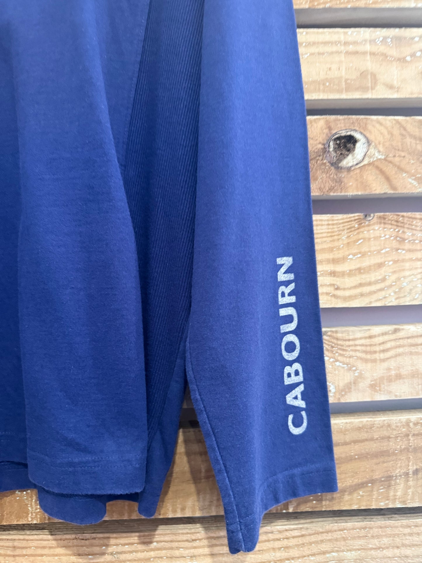 Vintage Y2K Cabourn logo long sleeved T-shirt. Blue. Size Large.