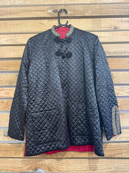 Vintage 80s quilted oriental cheongsam jacket. Free sizing.