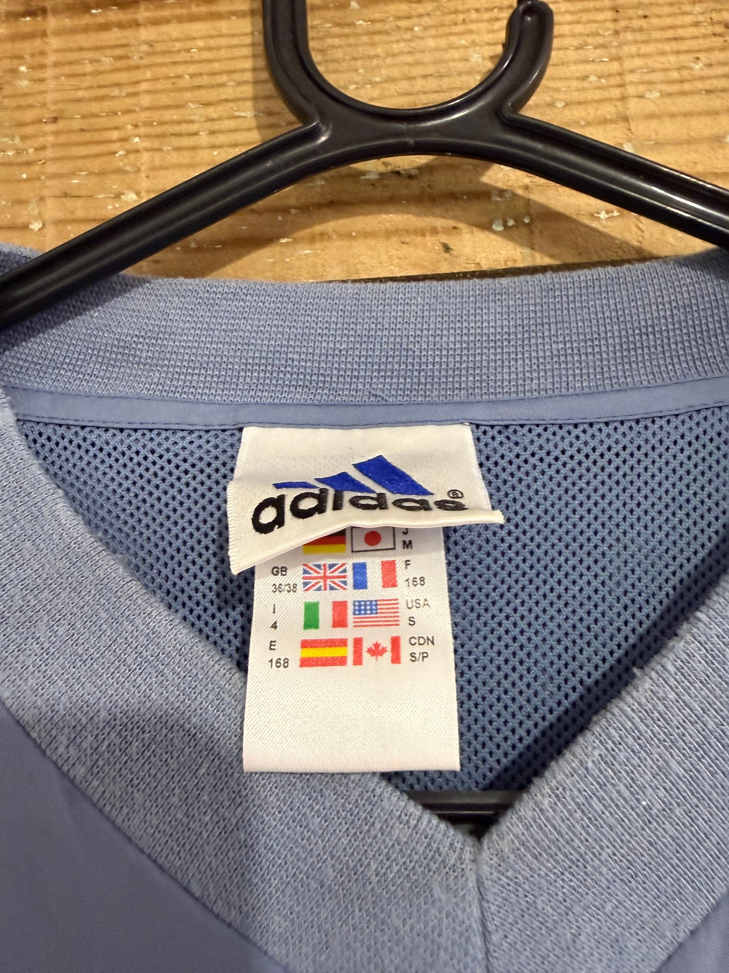 Vintage 90s Adidas shell pull over sweater. Blue. Size Medium. Golf.