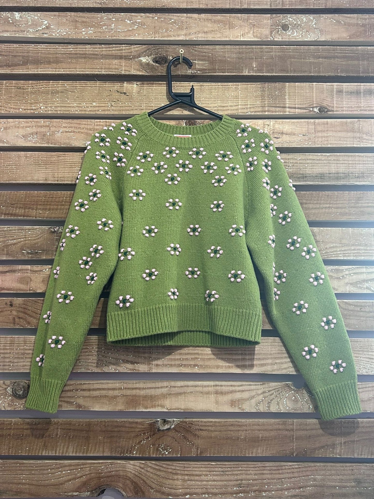 Kenzo flower knit jumper/ sweater. Green. Size medium.