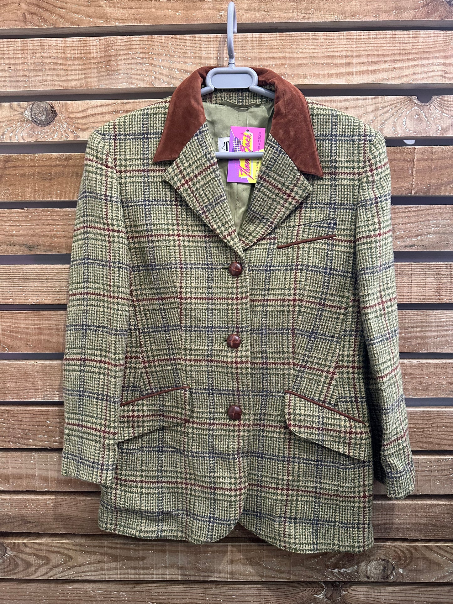 Vintage 90s Taifun Tweed wool Blazer/ Jacket. Size Small.