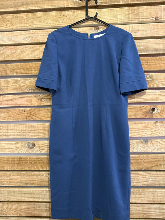 Vintage 80s does 60s blue Jaeger shift dress. Wedding/ evening/ office. Size UK12