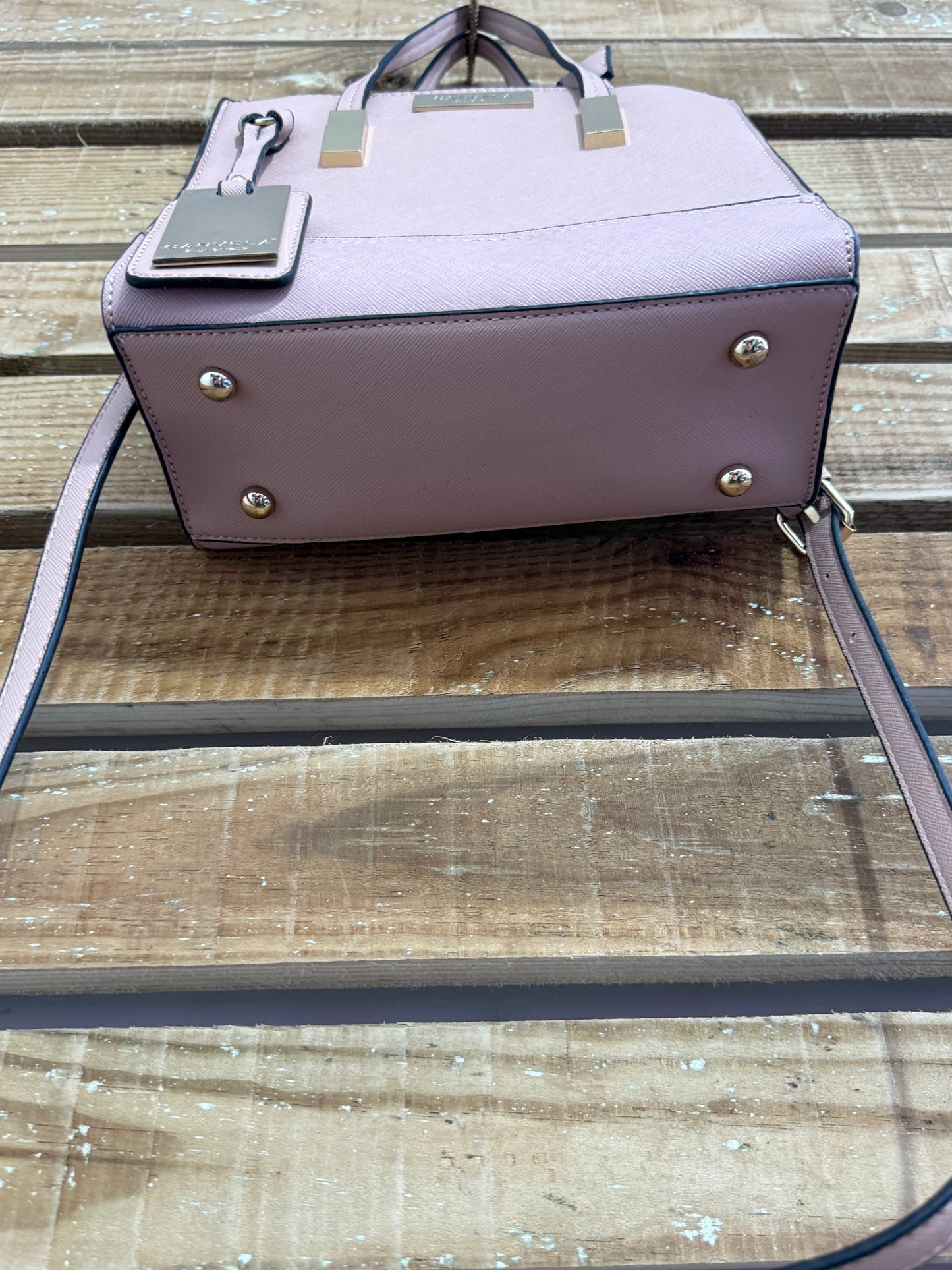 Carvela small tote bag with detachable shoulder strap. Pink.