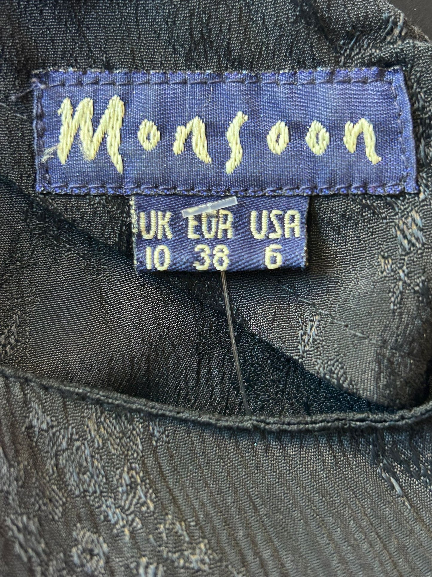 Vintage 90s Monsoon silk floral maxi dress. Grunge/ goth. Size 10